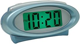 Equity by La Crosse Super Glow Backlight 30330 Digital Alarm Clock with Night Vision Technology, Blue, 4.75