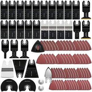 OTUCO 94 Pack Oscillating Saw Blades, Wood Metal Cutting Multitool Bi-Metal Blades Quick Release Tool Blades Kits Fit for Dewalt, Makita, Ryobi, Rockwell