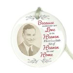 Personalised Photo Memorial Bauble Ceramic Ornaments Plaque Bereavement Remembrance Funeral Gifts Christmas Xmas Tree Decoration-Because someone we love is in heaven.