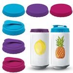 6pcs Silicone Can Lids, 2 Styles Reusable Soda Can Lid BPA-Free Silicone Can Stopper Fit for Standard Size Can Lid Covers for Soda Beer Juice Coke (3 Colors)