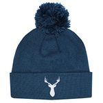 TeddyTs Unisex Adult Stag Embroidered Thermal Bobble Beanie Hat (Navy),M