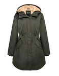 Orolay Women's Thicken Fleece Lined Parka Winter Coat Hooded Jacket with Pockets Deep Forest S