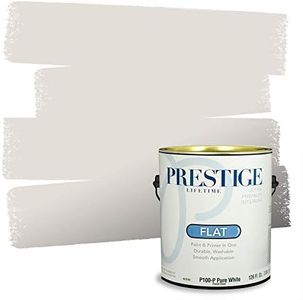 PRESTIGE Paints Interior Paint and Primer In One, 1-Gallon, Flat, Comparable Match of Sherwin Williams* Incredible White*