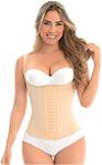 M&D C-4055 Fajas Colombianas Reductoras y Moldeadoras Compression Vest Shaper for Women Beige S