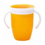 Baby Trainer Cup 240ml Capacity 360 Degrees Sealing Drinking Cup with Double Handles, Leakproof Valve Easy to Clean (Orange)