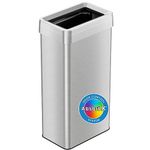 iTouchless 60 Litre/ 21 Gallon Dual-Deodorizer Rectangular Open Top Garbage Can, Commercial Grade Stainless Steel, Silver, OT21RTS