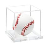 Tasybox Baseball Display Case, Acrylic Baseball Holder Cube Baseball Box Memorabilia Display Cases for Official Baseball Clear