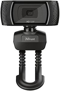 Trust Trino HD Webcam with Microphone, 1280x720, 30 FPS, Universal Stand, USB, Web Camera with Photo Button for Streaming, Video Calling, Skype, Teams, Zoom, PC, Computer, Laptop, Mac - Black