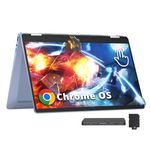 HP Chromebook x360 14" HD Touch 2-in-1 Laptop, Intel N200 Processor, 4GB LPDDR5X, 288GB Storage (128GB SSD+160GB Docking Station Set), Intel UHD Graphics, HD Webcam, Wi-Fi 6, Chrome OS, Blue
