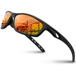 RIVBOS Polarized Sports Sunglasses Driving Sun Glasses Shades for Men Women Tr 90 Unbreakable Frame for Cycling Baseball Running Rb833 833-black Rainbow Lens