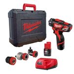 Milwaukee M12BDDXKIT-202C M12 4-in-1 Drill Driver Kit (2 X 2.0ah Li-ion Batteries, Charger, 10mm Chuck & Extra Heads)