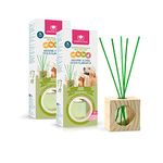 CRISTALINAS Pet Odour Eliminating Reed Diffusers Garden Scent - 30ml Air Fresheners for Home - Lasts upto 4 weeks - Reed Diffusers for Home - Pack of 2