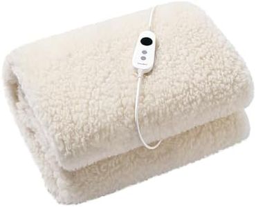 Dreamaker Australian Wool Rich Fleece Electric Blanket King Single Size – 9 Heat Settings, Timer & Auto Shut-Off Safety Feature, Fully Fitted 50cm Skirt, Machine Washable Heated Underblanket Topper