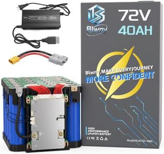 Blwny 72V 40Ah LiFePO4 Battery,Automotive-Grade Cells | 5A Fast Charger,50A BMS,4000+ Cycles,50A Anderson & XT90 Connectors | Ideal for DIY 250W-3500W E-Tricycles, Scooters & Motorcycles