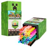 Minecraft Colouring Pens for Kids 48 Pieces Colouring for Kids Art Supplies Felt Tip Pens Washable Markers Gamer Gifts