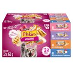 Friskies Shredded Wet Cat Food, Poultry & Fish Combo Variety Pack 4 Flavours - 156 g Can (32 Pack)