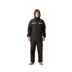 ZEEL Rain Coat for Men Waterproof for Bike Riders with Adjustable Hood along with inner pockets,Waterproof Raincoat with Polyester Jacket,Pants and Carrying Pouch,AZ03 Black-LimeYellow XXL