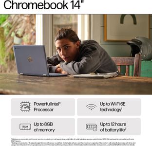 HP Chromebook 14 Laptop – 128GB, Glacier Silver
