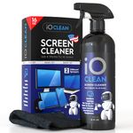 Screen Cleaner Spray (16oz) – Best Large Cleaning Kit for LCD LED OLED TV, Smartphone, iPad, Laptop, Touchscreen, Computer Monitor, Other Electronic Devices – Microfiber Cloth Wipes and 2 Nozzles