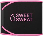 Sweet Sweat Waist Trimmer, by Sports Research - Get More From Your Workout - Sweat Band Increases Stomach Temp to Cut Water Weight - Gym Waist Trainer Belt for Women & Men - Faja para Hacer Ejercicios