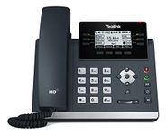 Yealink SIP-T42U Feature Rich IP Power over Ethernet Corded Phone with Optima HD Voice Technology and 2.7 Inch LCD Graphical Display with Backlight (192 x 64 Pixel) - Black