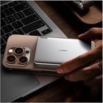 LISEN 0.5'' Ultra Slim MagSafe Power Bank, [All Alloy] 10,000mAh Magnetic Wireless Portable Charger, Fast Charging MagSafe Battery Pack for iPhone 16 Pro Max/Plus/16, iPhone 15/14/13/12, Glacier Gray