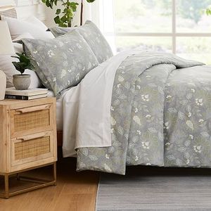 Southshore Fine Living Inc. Oversized King/California King Duvet Cover Set Premium Bedding with Zipper Closure Includes 1 Floral Duvet Cover and 2 Pillow Shams, Machine Washable, Infinite Blossom Blue