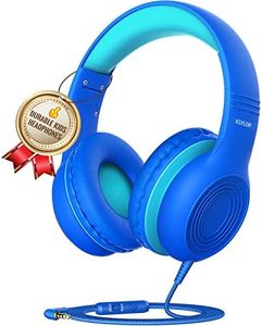 KLYLOP Kids Headphones with Microphone, Wired Headphone Over-Ear for Kids for School, 85/94dB Volume Limiter, Girls Boys Headphones for Kid with Share Function, Foldable Headset for iPad Kindle Fire