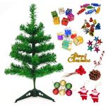 Ascension 1 feet Christmas Tree for Home Decoration- Christmas Tree with 54 Xmas Decoration Ornaments - Home Office Living Room Decor- Christmas Mini Ornaments Decoration