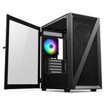 Vetroo M05 Black Compact Computer Case Micro ATX Mini ITX Type-C Ready Lucency 4mm Tempered Glass Mesh Panel Pre-Installed Rear 120mm Addressable RGB Fan 240mm Radiator Support