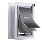 Pet Door for Wall Dog Door for Wall, 3-Flap Doggie Door with Insulation, All-Metal Frame and Telescoping Tunnel, Pets Up to 40 Lb (Medium Size)