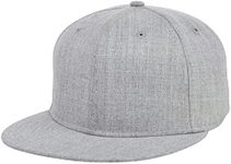 Lids Blank Full Court w/Colored Under Visor Fitted Cap Heather Grey/Black 7 1/4