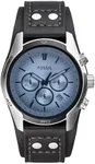 Fossil Men's Coachman Quartz Stainless Steel and Leather Chronograph Watch, Color: Silver, Black (Model: CH2564)