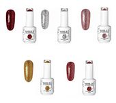 SHILLS PROFESSIONAL Uv Led Soak Off Glitter Gel Polish (Pack Of 5) Multicolor 75 Ml