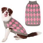 Classic Dog Jumper Plaid Knit Knitwear Sweater, Fall Winter Warm Apparel Coat for Small to Large Dogs