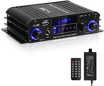 Stereo Audio Amplifier for Home Speakers, S-288 4.0CH Bluetooth5.0 HiFi Mini Audio Component Amplifiers Receiver RMS 40Wx4 Max. 600W Integrated Power Amp W/USB,FM,Adapter