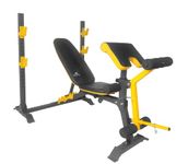 Dolphy Adjustable Olympic Weight Bench with Leg Developer and Squat Rack for Home Workouts