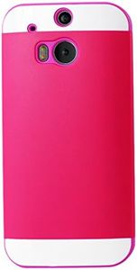Reiko TPU+PC Protector Cover HTC ONE M8 - Retail Packaging - Purple Hot Pink