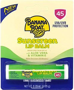 Banana Boat Aloe Vera with Vitamin E Sunscreen Lip Balm SPF 45 - .15 oz, Pack of 6