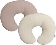 lethooly Nursing Pillow Cover,Muslin Cotton,Removable Cover for Breastfeeding Pillows, 2-Pack Pillow Covers, Ultra-Soft Baby Nursing Pillow, Fits Newborn Feeding Pillow 22.5IN*18IN (Sand)