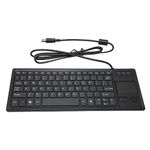 Wired Keyboard with Touchpad, Ultra Thin USB Keyboard Trackpad Combo Support HUB Function, Portable Scissors Keyboard with Trackpad for Industrial, Mini Compact Touch Keyboard