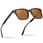 CARFIA Classic Square Polarized Mens Sunglasses UV400 Protection for Driving Fishing Golf Hiking Boating Eyewear