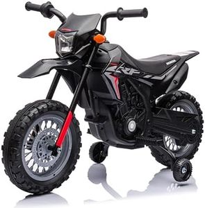 Moto Elettrica per bambini Super Cross Honda CRF250L con licenza ufficiale - Moto da Cross con Rotelle Luci e Suoni integrati (Nero, 12V)