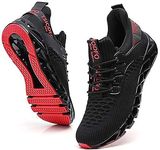 TSIODFO Women's Sneakers Athletic Sport Running Tennis Walking Shoes, Black/Red, 7.5