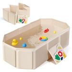 Orzbow Collapsible Baby Bathtub, Travel Bath Tub for Baby with Non-Slip Base, Portable Infant Bathtub for Kids Toddler 12 Months+, Easy to Clean, Stable & Durable, Space-Saving, White