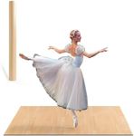 Portable Gsmmatwin Dance Floor Mat, Wood-Patterned, 3.3 x 5.9ft Durable Non-Slip PVC, 5mm Exercise Flooring, Suitable for Kids, Teens & Adults, Great for Home, Studio, or Practice