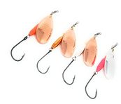 Prime Lures Weighted Fishing Spinners Real Silver (Orange/Copper, Pink, Silver/Copper, Copper, #4)