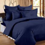 Monistic Home Single Duvet Cover Premium Cotton Quilt/Comforter Cover- White 61 X 91inches (Navy Blue)