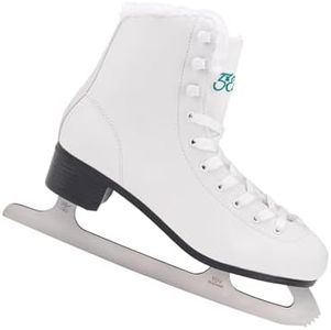 5th Element Grace Ice Skates for Women - Comfortable Figure Skates with Soft Fleece Lining - Stylish Women's Ice Skating Shoes (White/Fleece, 6.0)