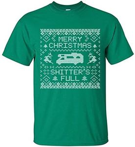 AW Fashions Merry Christmas Shitters Full - Funny Xmas Premium Men's T-Shirt (XX-Large, Kelly Green)